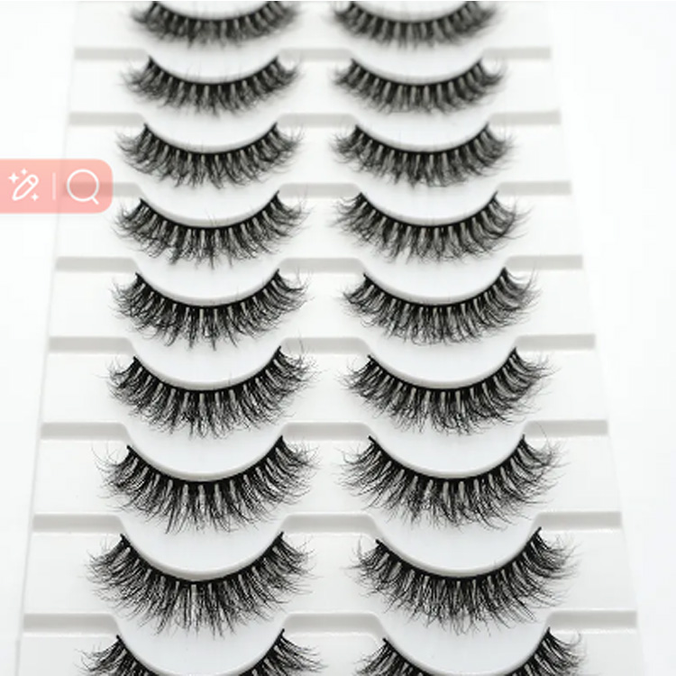 10 pares Full Strip Lath Cruelty Free Faux Mink Mink Natural Pests