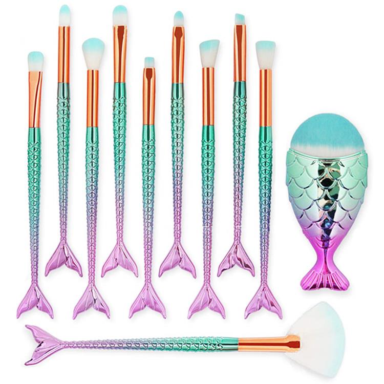 Sombra de ojos cosmética 11PCS Blush 3D Mermaid Makeup Brush Set