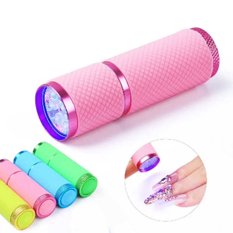2024 Curado de gel Policio Luz rápida Secadora rápida 9 LED UV Mini Lámpara de uñas