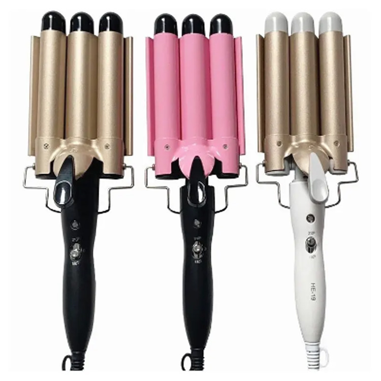 Cabello de doble voltaje portátil ajustable Tres rizado de hierro rizado