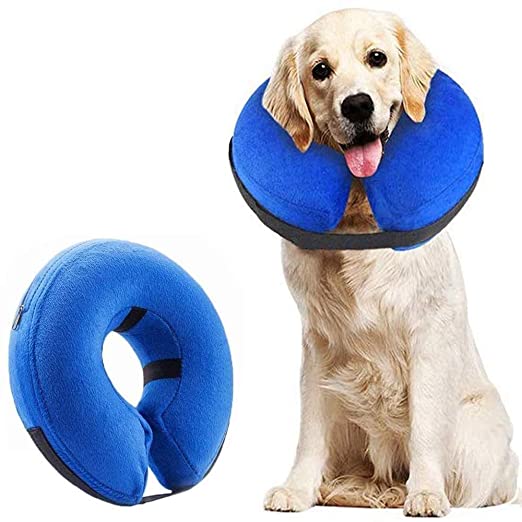 Collar de recuperación para mascotas protector de perro inflable suave ajustable