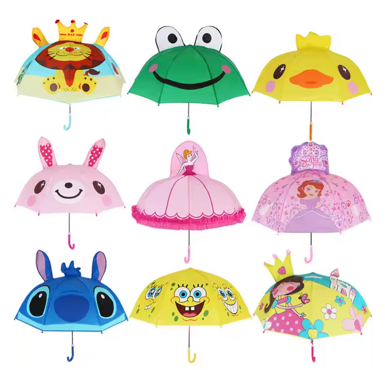 Cartoon Kids Umbrella Auto Open Children paraguas Princesa