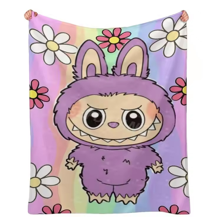 Cartoon Labubu 100% Sofá Mantas de flores de promoción
