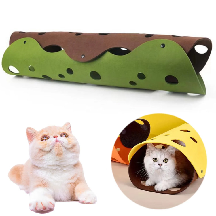 Túneles de gato Bed Tube Cama con agujeros tocarse túnel de mascotas plegable
