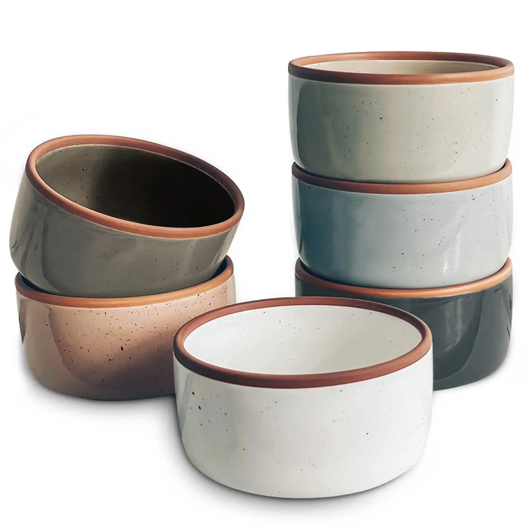 Ceramic Ramekins Set pequeño horno para hornear tazas para hornear
