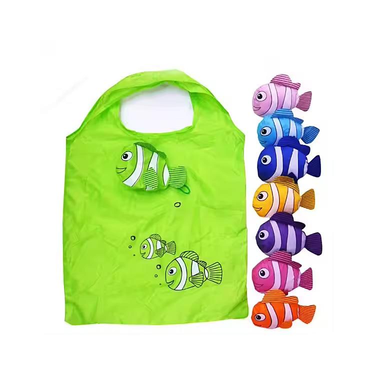 Bolsas de compras de animales lindas pescados Viajes Bolsos plegables