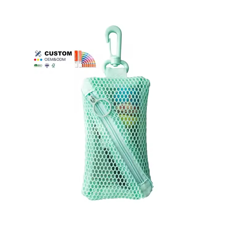 Bolsa de lápiz labial de malla de monedera de cremallera pequeña diagonal