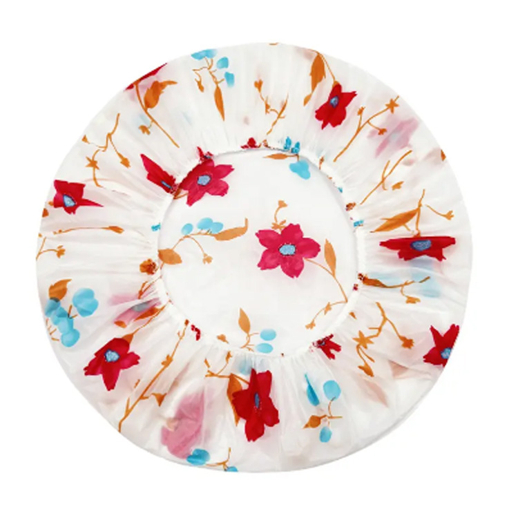 Capa de ducha colorida impermeable de cabello largo de plástico floral