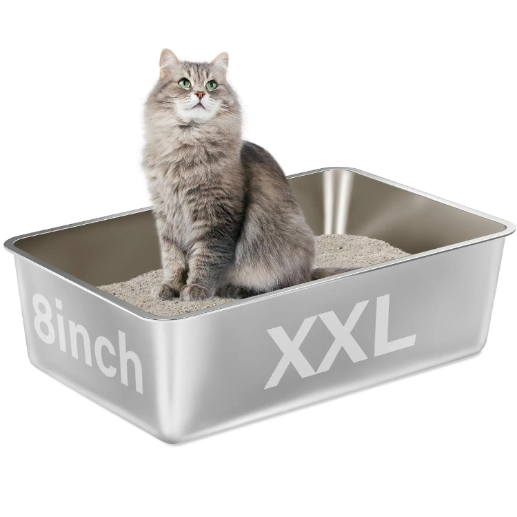 Caja de arena para gato de superficie lisa sin palos de cara alta