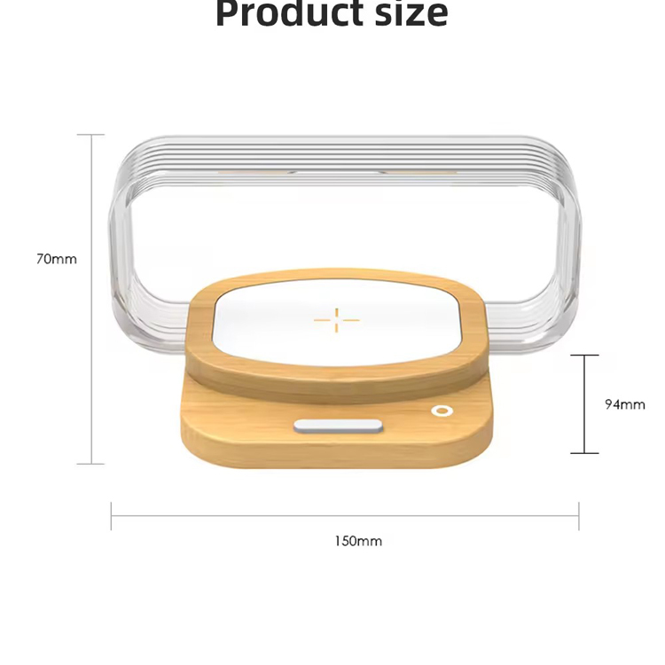 Innovadora lámpara de mesa de carga inalámbrica con soporte para teléfono de 10 W