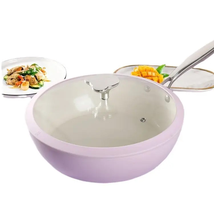 Cáscara de lavanda porcelana wok adoquinador de cerámica
