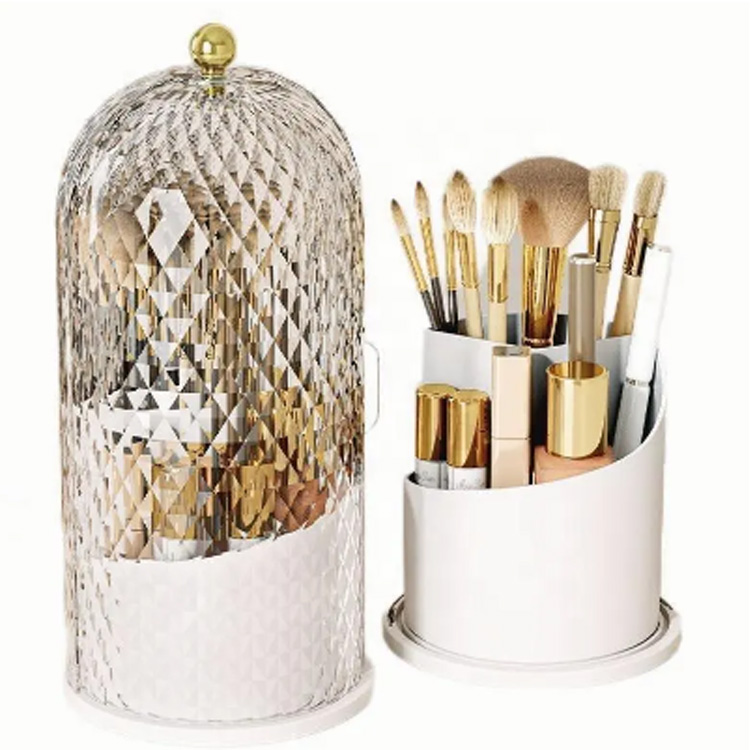 Organizador de cosméticos transparentes del soporte de cepillo de maquillaje