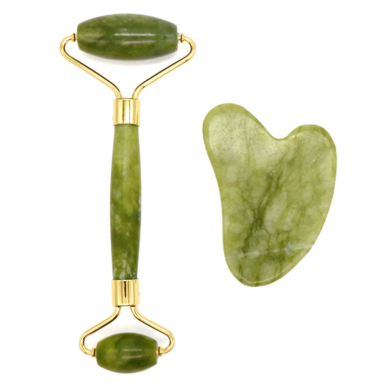 Masaje Jade Roller Gua Sha Set para rostro