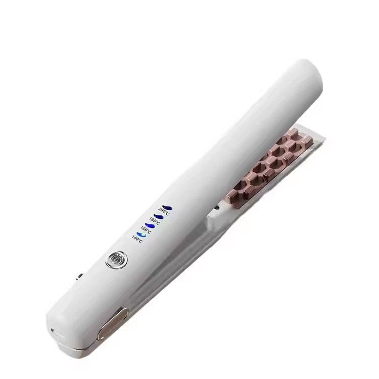 Mini plancha de cabello recargable inalámbrica y hierro rizado