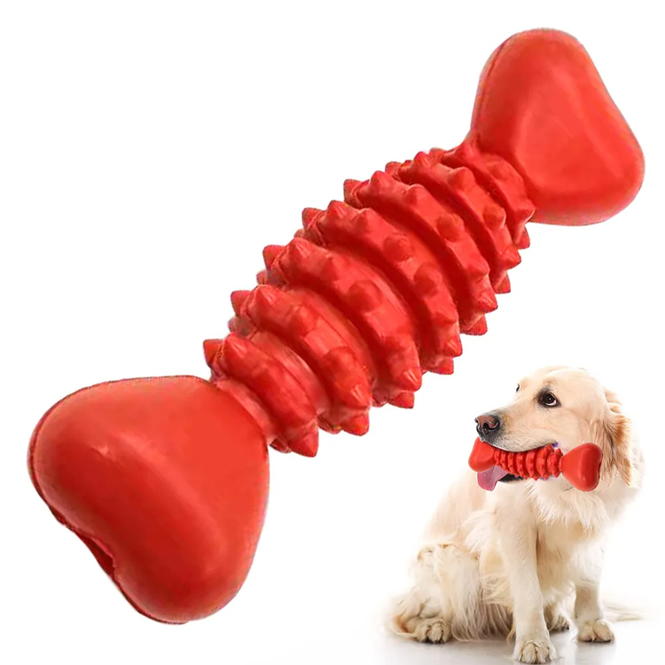 Toy de masticación de perro de forma de hueso de goma natural