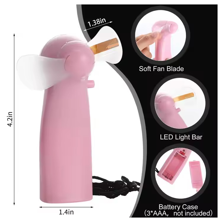 Nuevo Mini ventilador portátil práctico con batería y mensaje personalizado