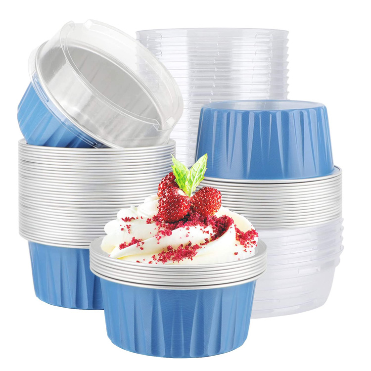 Party Muffin Liners Tazas para hornear de papel de aluminio con tapas