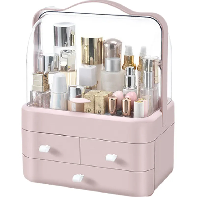 Organizador de maquillaje de mesa multifunción de giro transparente portátil