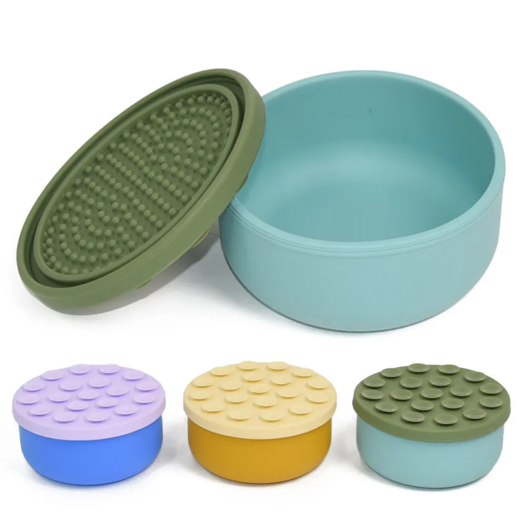 Tazón de perro portátil Multi colors de silicona de alimentación lenta para perros