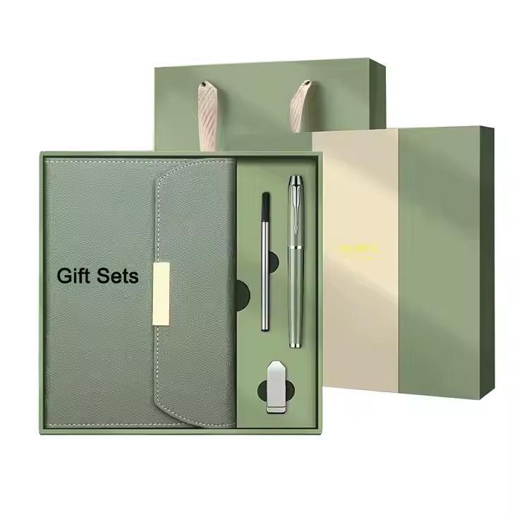 Juego de regalos de negocios promocionales premium 4 en 1 cuaderno pluma