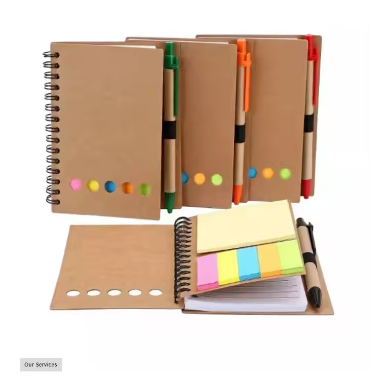 Cuaderno de espiral de diseño personalizado promocional con bolígrafo
