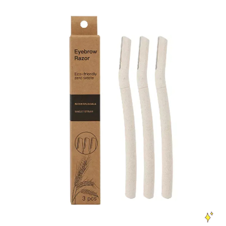 Herramienta de paja de trigo de afeigador kit de cejas biodegradable