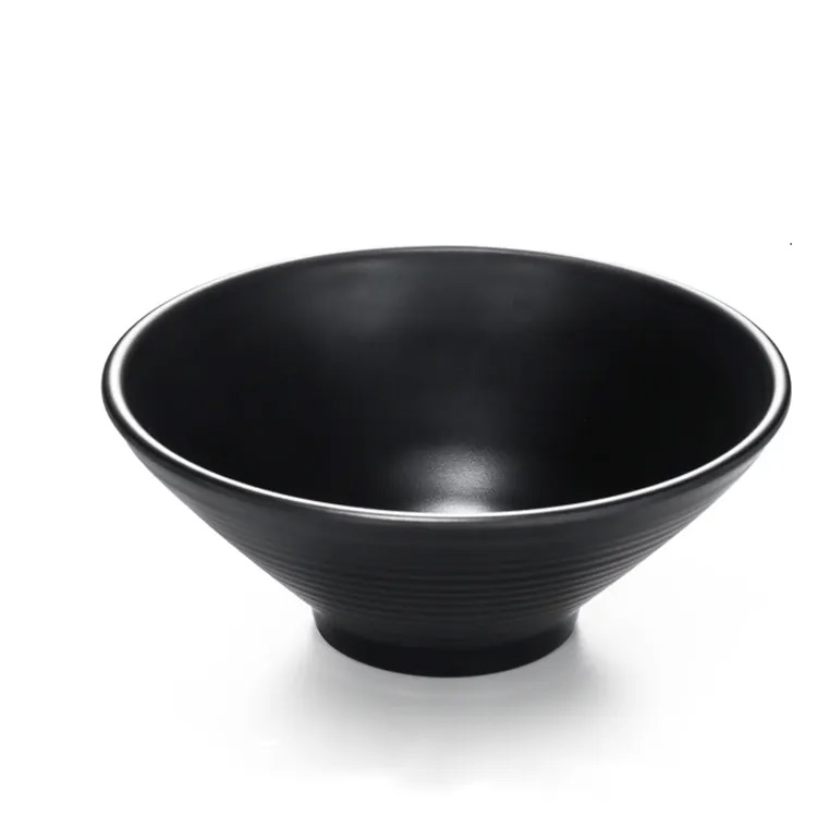 Restaurante A5 Tazón de ramen de melamina negro mate de alta calidad
