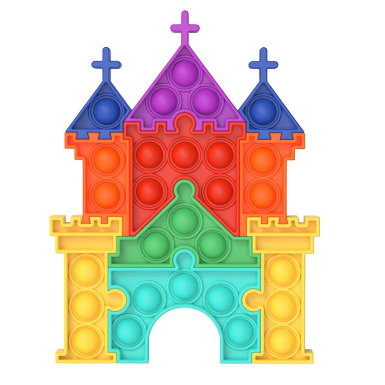 Silicona Popper Puzzle Castle Fidget Juguete sensorial