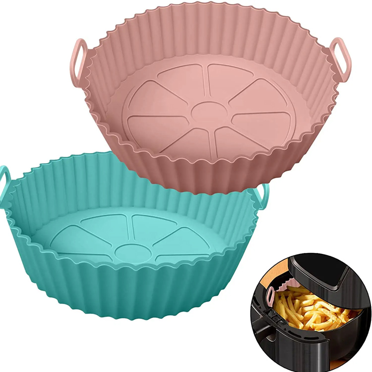 Silicone Pot bandeja redonda de revestimiento de silicona accesorios de freidora de aire