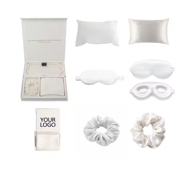 Silk Gift Set Logotipo de almohada de almohada de cabello.