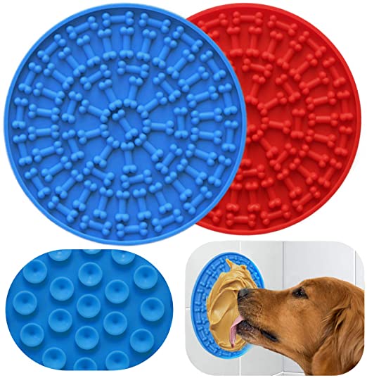 Alimentador lento para mascotas, almohadilla para lamer, baño, silicona, para perros, estera para lamer