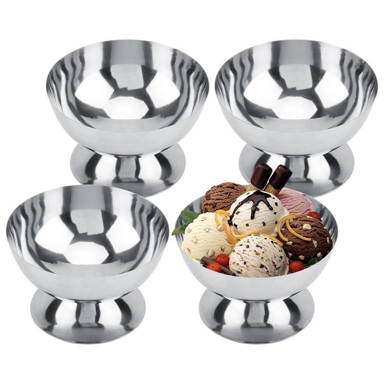 Tazón de helado de acero inoxidable ensalada reutilizable tazón de postre