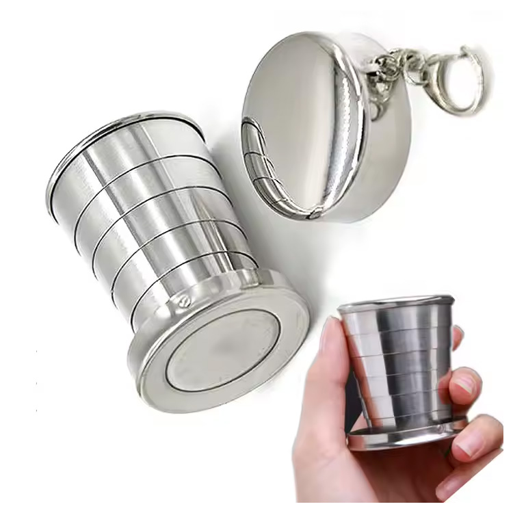 Taza de café para acampar con senderismo telescópico plegable de viajes